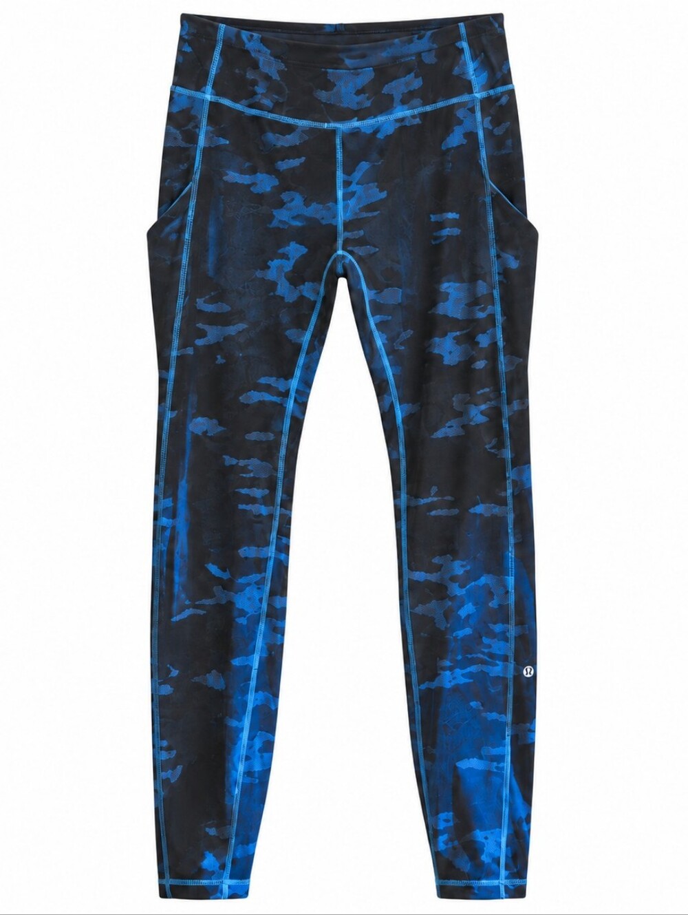 Lululemon Women’s Size 12 Black Blue Camo Leggings Full Length Running Yoga